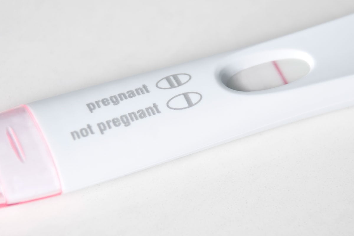 Negative pregnancy test result