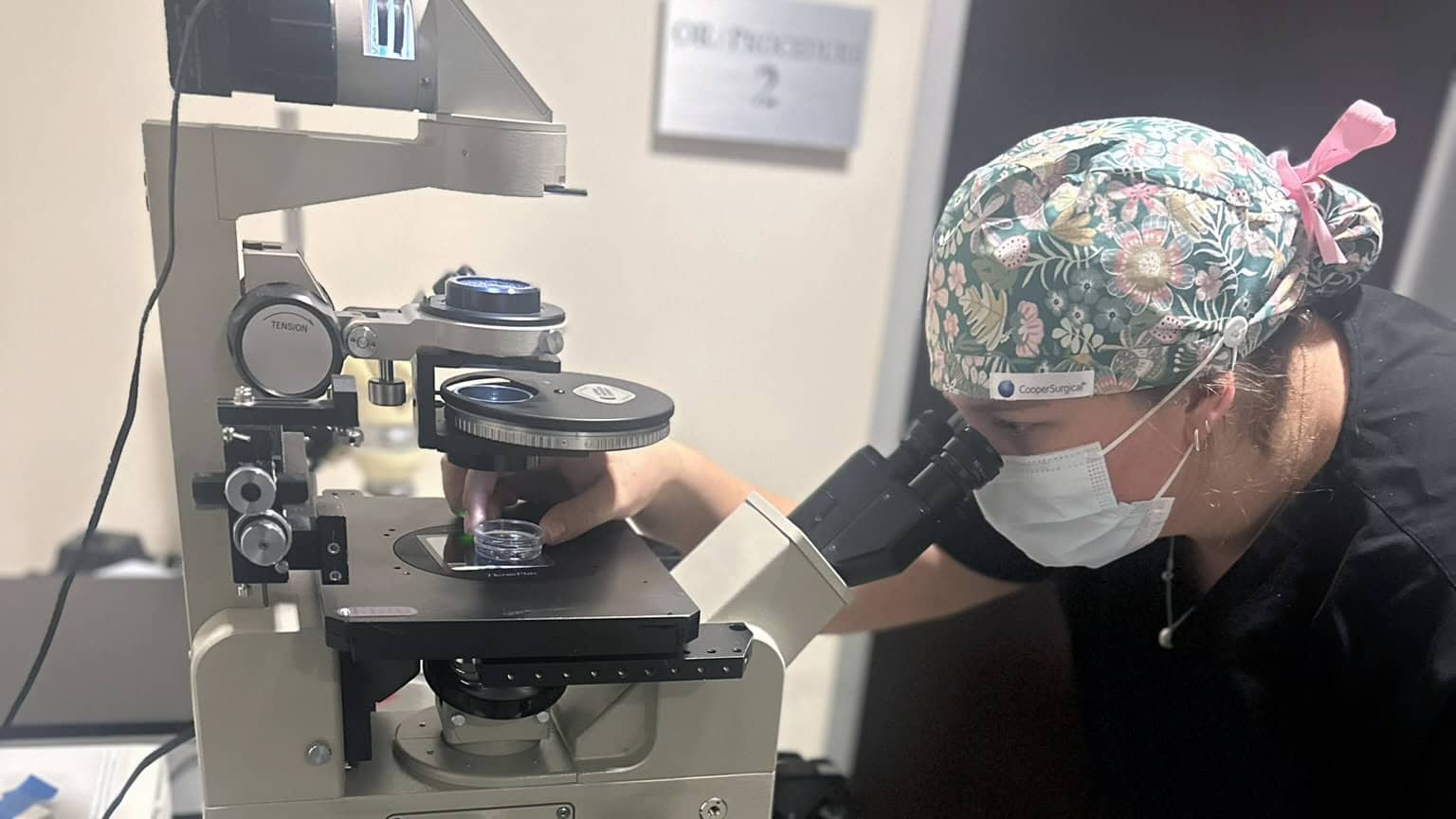 Embryologist Examining Embryos at Nested Adoption Solutions